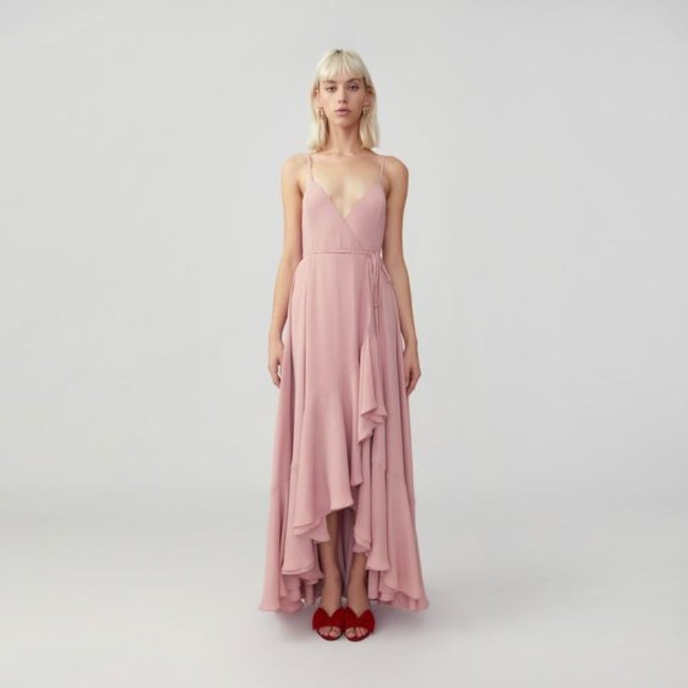 Fame and Partners Ruffle Skirt Wrap Dress